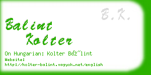 balint kolter business card